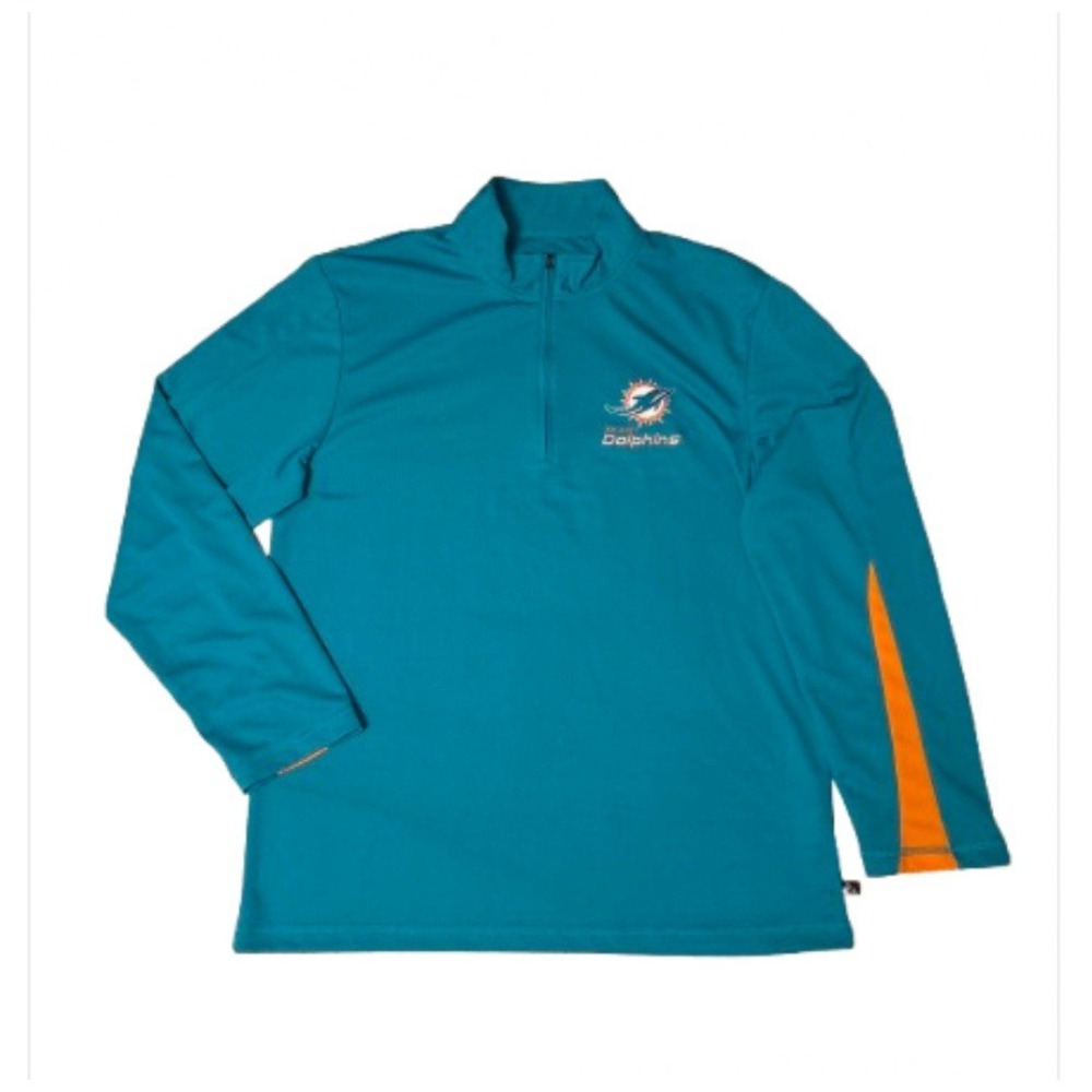 Miami Dolphins NFL Team Apparel Size L long sleeves Half Zip Embroidery